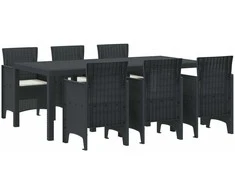 Lauko baldų komplektas Sodo valgomojo komplektas 7 pcs Antracito Polipropilenas