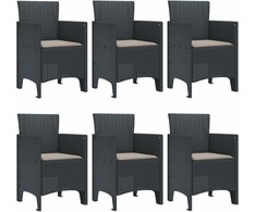 Lauko baldų komplektas Sodo valgomojo komplektas 7 pcs Antracitas Polt ratanas