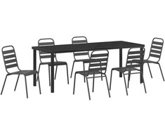 Sodo valgomojo komplektas 7 pcs Antracitas
