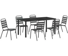 Lauko baldų komplektas Sodo valgomojo komplektas 7 pcs Antracitas