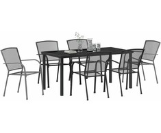 Lauko baldų komplektas Sodo valgomojo komplektas 7 pcs Antracitas