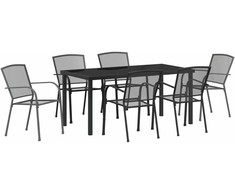 Lauko baldų komplektas Sodo valgomojo komplektas 7 pcs Antracitas