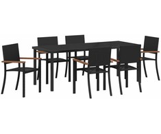 Sodo valgomojo komplektas 7 pcs Juoda