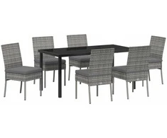 Lauko baldų komplektas Sodo valgomojo komplektas 7 pcs Pilka