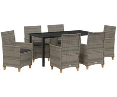 Lauko baldų komplektas Sodo valgomojo komplektas 7 pcs Pilka poliratanas