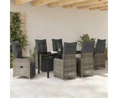 Lauko baldų komplektas Sodo valgomojo komplektas 7 pcs Smėlio poliratanas