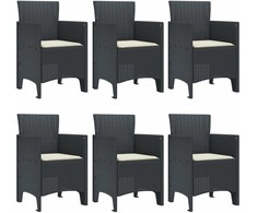 Lauko baldų komplektas Sodo valgomojo komplektas 7 pcs Antracitas Polt ratanas