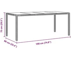 Sodo valgomojo komplektas 7 pcs Juoda poliratanas