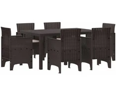 Lauko baldų komplektas Sodo valgomojo komplektas 7 pcs Ruda Polt ratanas