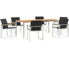 Lauko baldų komplektas Sodo valgomojo komplektas 7 pcs Ruda Kietos akacijos mediena