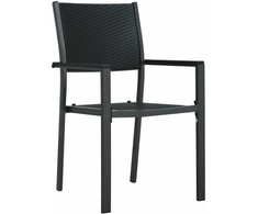 Lauko baldų komplektas Sodo valgomojo komplektas 7 pcs Juoda