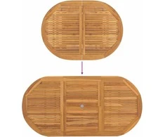 Sodo valgomojo komplektas 7 pcs Ruda Kieto teka medžio