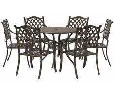 Sodo valgomojo komplektas 7 pcs Bronzinė Aliuminis