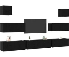 TV staliukas TV spintelių komplektas 7 pcs Juodas ąžuolas 100 x 30 x 30 cm