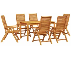 Lauko baldų komplektas Sodo valgomojo komplektas 7 pcs Ruda Kietos akacijos mediena