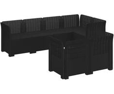 7-Vietis Sodo Sofa Ratanas PP Antracito