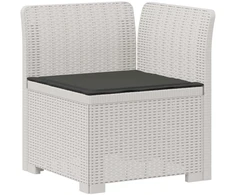 7-Vietis Sodo Sofa su Pagalvėlėmis Ratanas PP Balta