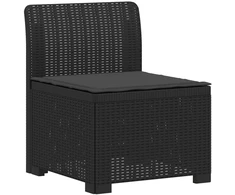 7-Vietis Sodo Sofa su Pagalvėlėmis Ratanas PP Antracito