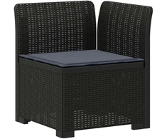 7-Vietis Sodo Sofa su Pagalvėlėmis Ratanas PP Antracito