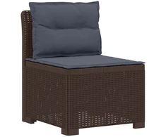 7-Vietis Sodo Sofa su Pagalvėlėmis Ratanas PP Ruda