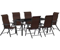 Lauko baldų komplektas Sodo valgomojo komplektas 7 pcs Ruda