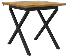 70 x 70 x 75 cm Kietos akacijos mediena Balta ir juoda Kvadrato