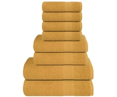 Rankšluostis Rankšluosčių rinkinys, 8vnt., auksiniai, 100% medvilnė, 360g/m²