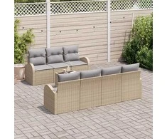 Sodo Sofų Rinkinys su pagalve su saugykla 8 pcs Bežinė ir pilka
