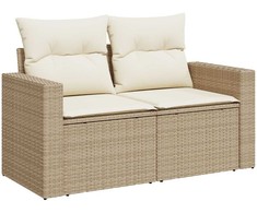 Lauko baldų komplektas Sodo Sofų Rinkinys 8 pcs Smėlio poliratanas