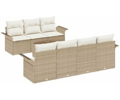 Lauko baldų komplektas Sodo Sofų Rinkinys su pagalve 8 pcs Smėlio poliratanas