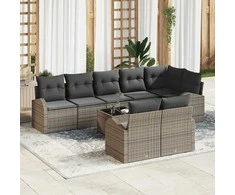 Sodo Sofų Rinkinys Pilka 55 x 55 x 37 cm poliratanas