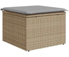 Lauko baldų komplektas Sodo Sofų Rinkinys 8 pcs Bežinė ir šviesiai pilka poliratanas