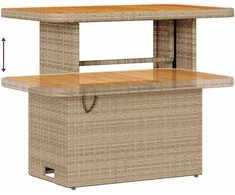 Lauko baldų komplektas Sodo Sofų Rinkinys su pagalve 8 pcs Smėlio poliratanas