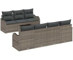 Sodo Sofų Rinkinys Pilka 55 x 55 x 37 cm poliratanas