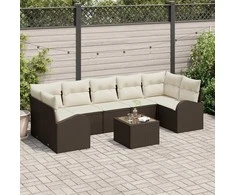 Sodo Sofų Rinkinys Ruda 55 x 55 x 37 cm poliratanas