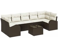Sodo Sofų Rinkinys Ruda 55 x 55 x 37 cm poliratanas