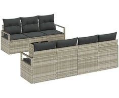 Sodo Sofų Rinkinys 8 pcs Šviesiai pilka ir tamsiai pilka