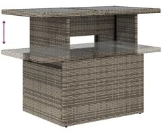 Sodo Sofų Rinkinys su pagalve 8 pcs Pilka Poli ratanas