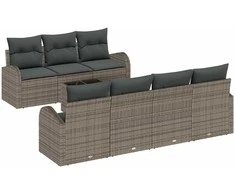 Sodo Sofų Rinkinys Pilka 55 x 55 x 37 cm poliratanas