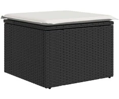 Sodo Sofų Rinkinys su saugykla 8 pcs Juoda Poli ratanas
