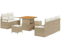 Sodo Sofų Rinkinys su pagalve 8 pcs Bežinė ir kreminė
