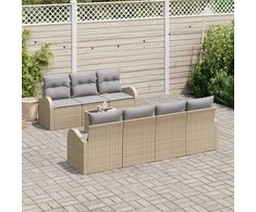 Sodo Sofų Rinkinys Smėlio 55 x 55 x 37 cm poliratanas