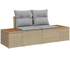 Lauko baldų komplektas Sodo Sofų Rinkinys su pagalve 8 pcs Smėlio poliratanas