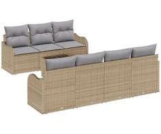 Sodo Sofų Rinkinys Smėlio 55 x 55 x 37 cm poliratanas
