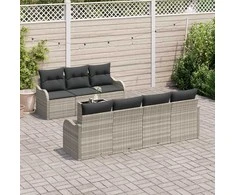 Sodo Sofų Rinkinys Šviesiai pilka 55 x 55 x 37 cm poliratanas