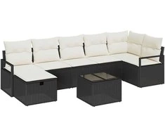 Lauko baldų komplektas Sofos komplektas su pagalve 4 pcs poliratanas