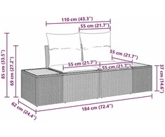 Sodo Sofų Rinkinys 8 vnt. Juoda Poli ratanas