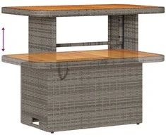 Lauko baldų komplektas Sodo Sofų Rinkinys 8 pcs Pilka poliratanas