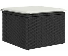 Lauko baldų komplektas Sodo Sofų Rinkinys su pagalve 8 pcs Juoda poliratanas