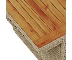 Lauko baldų komplektas Sodo Sofų Rinkinys su saugykla 8 pcs Smėlio Poli ratanas